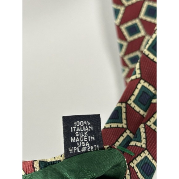 Vintage Tommy Hilfiger Red 100% Silk Men's Neck Tie Made In Usa Italian Silk - Picture 7 of 7